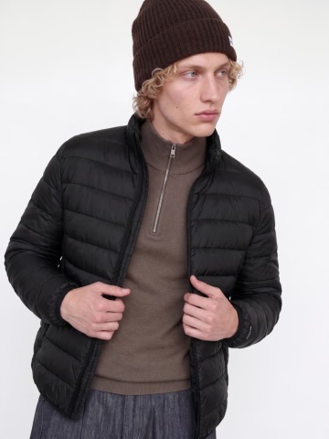 Jack & Jones Jacheta barbati, PUFFER, cu puf de rata, Regular fit, JJEBERG, Negru - Img 3