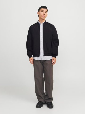 Jack & Jones, Jacheta bomber, barbati, cu buzunare oblice fara fermoar, Negru - Img 5