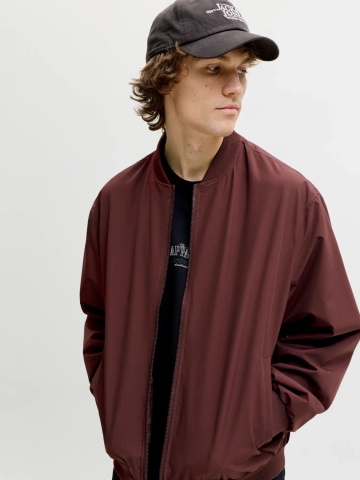 Jack & Jones, Jacheta bomber, barbati, cu buzunare oblice fara fermoar, Visiniu - Img 5