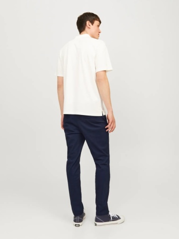 Jack & Jones Pantaloni chino barbati, Dave, croiala Slim fit, Bleumarin inchis - Img 6