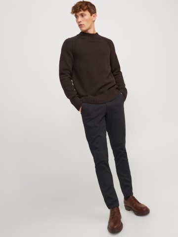 Jack & Jones Pantaloni chino barbati, Dave, croiala Slim fit, Negru - Img 7