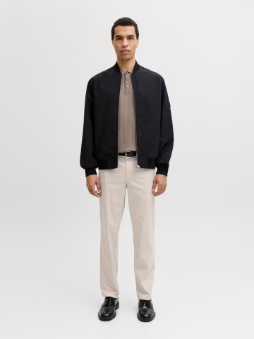 Jack & Jones, Pantaloni chino, barbati, Jpstollie Vance, Regular Fit, cu talie medie, Crem - Img 6
