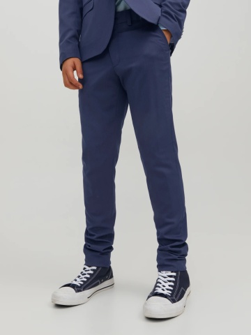 Jack & Jones Pantaloni costum baieti, SOLAR, cu talie medie si croiala Super Slim Fit, Bleumarin