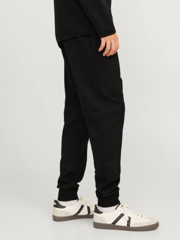 Jack & Jones Pantaloni de trening barbati, cu talie medie, Slim fit, JPSTWILL FUSION, Negru - Img 3