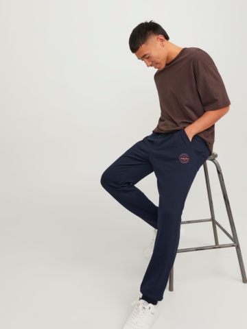 Jack & Jones Pantaloni de trening barbati, JPSTGORDON SHARK, Regular fit, Bleumarin inchis - Img 7