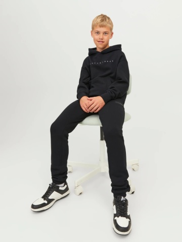 Jack & Jones Pantaloni lungi de trening, baieti, cu talie medie, Relaxed fit, Negru - Img 6