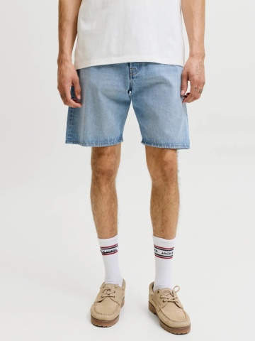 Jack & Jones Pantaloni scurti de blug barbati, JJITONY JJORIGINAL, cu talie inalta, Relaxed Fit, Albastru deschis