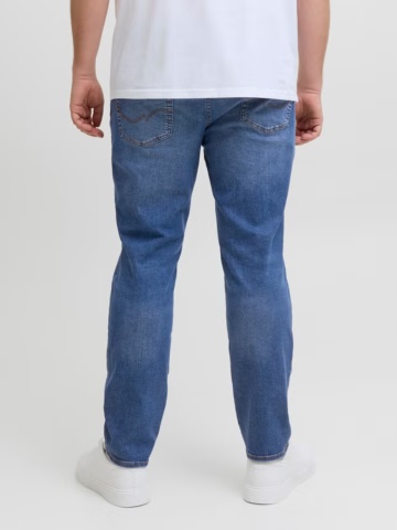 Jack & Jones Plus Blugi Glenn, barbati big sizes, cu talie joasa si croiala Slim Fit, Albastru - Img 2