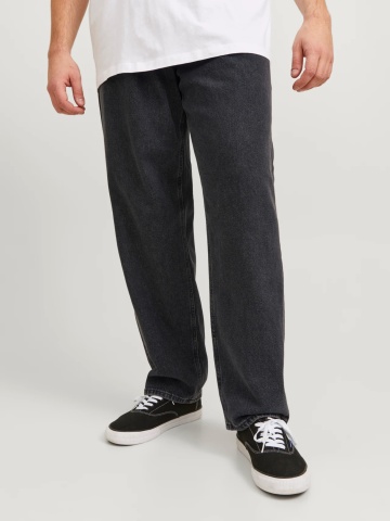 Jack & Jones Plus Blugi JJICHRIS JJORIGINAL, barbati big sizes, cu talie inalta si croiala Relaxed fit, Gri inchis