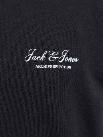 Jack & Jones Plus Bluza barbati big sizes, cu decolteu la baza gatului, Negru - Img 5