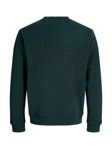 Jack & Jones Plus Bluza barbati big sizes, imprimeu cu logo, Regular fit, JJAERO, Verde inchis - Img 2