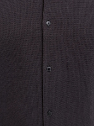 Jack & Jones Plus Camasa Waffle, barbati big sizes, Resort Shirt, Negru - Img 4