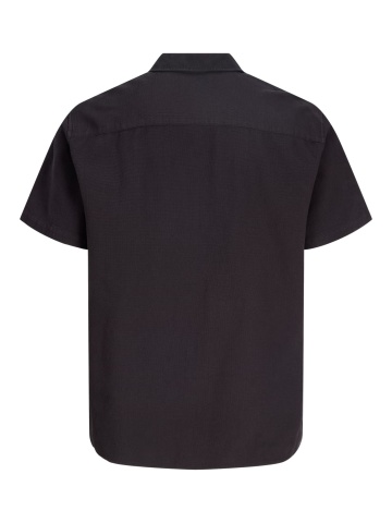 Jack & Jones Plus Camasa Waffle, barbati big sizes, Resort Shirt, Negru - Img 9