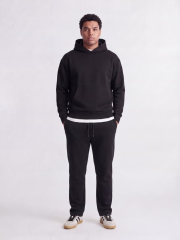 Jack & Jones Plus Pantaloni de trening barbati big sizes, cu talie medie, croiala Relaxed fit, JPSTKANE BRADLEY, Negru - Img 4