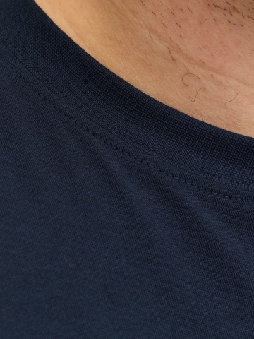 Jack & Jones Plus Tricou barbati big sizes, Denver, cu imprimeu text, Bleumarin inchis - Img 4
