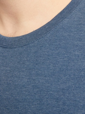 Jack & Jones Plus Tricou barbati big sizes, din bumbac organic, Standard Fit, PAULOS, Albastru inchis - Img 4