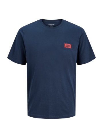 Jack & Jones Plus Tricou barbati big sizes, din bumbac, Regular fit, JJRUSH, Bleumarin inchis - Img 8