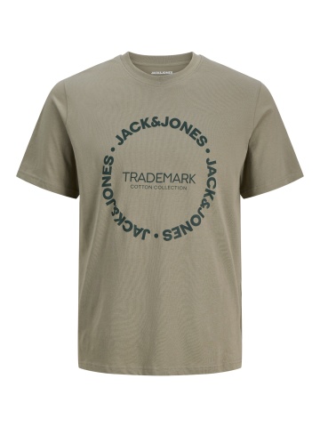 Jack & Jones Plus Tricou barbati big sizes, din bumbac, Regular Fit, JJBENSON, Olive
