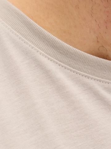 Jack & Jones Plus Tricou barbati big sizes, imprimeu text cu logo, Crem - Img 4