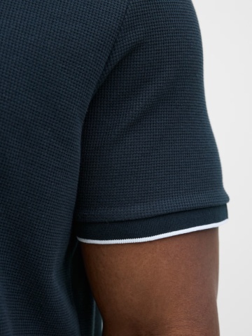 Jack & Jones Plus Tricou polo barbati big sizes, cu logo, Regular fit, Bleumarin inchis - Img 5