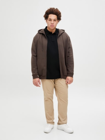 Jack & Jones Plus Tricou polo barbati big sizes, cu logo, Regular fit, Negru - Img 6