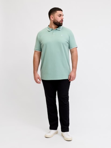 Jack & Jones Plus Tricou polo barbati big sizes, cu logo, Regular fit, Verde deschis - Img 6