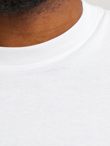 Jack & Jones Plus Tricou simplu barbati big sizes, Bradley, decolteu la baza gatului, Alb - Img 3