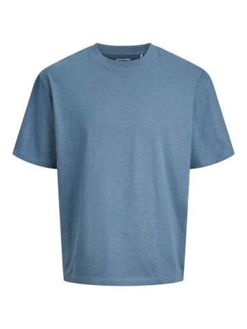 Jack & Jones Plus Tricou simplu barbati big sizes, Bradley, decolteu la baza gatului, Albastru - Img 8