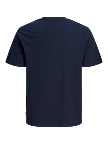 Jack & Jones Plus Tricou simplu, barbati big sizes, din bumbac organic, Relaxed Fit, Bleumarin inchis - Img 9