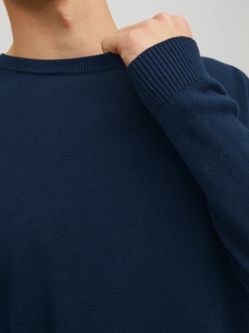 Jack & Jones Pulover barbati cu decolteu la baza gatului, Bleumarin inchis - Img 3