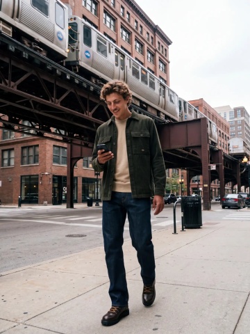 Jack & Jones Pulover barbati din bumbac organic, decolteu la baza gatului, Regular Fit, JPRBLUALVES, Bej - Img 8