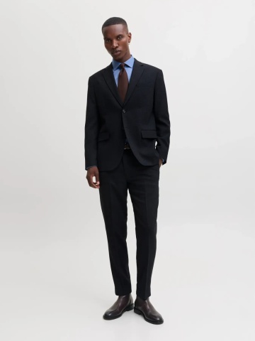 Jack & Jones Sacou barbati, din amestec de lana, Slim fit, JPRSOLARIS, Bleumarin inchis - Img 6