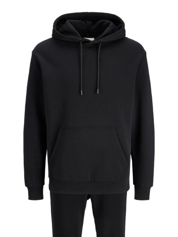Jack & Jones Set trening barbati, format din hanorac cu gluga, fara fermoar si pantaloni lungi, Relaxed Fit, JJEBRADLEY, Negru - Img 3