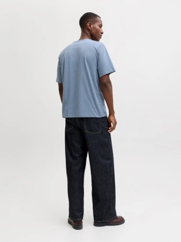 Jack & Jones Tricou barbati, din bumbac, Relaxed Fit, JJEARCHIVE, Albastru inchis - Img 7