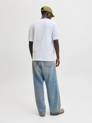 Jack & Jones Tricou barbati, din bumbac, Relaxed Fit, JJEARCHIVE, Alb - Img 6