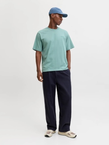 Jack & Jones Tricou barbati, din bumbac, Relaxed Fit, JJEARCHIVE, Verde deschis - Img 6