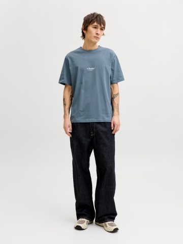 Jack & Jones Tricou barbati, JJESOHO TEE SS, la baza gatului, Relaxed Fit, Albastru inchis - Img 6