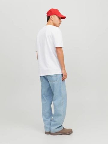 Jack & Jones Tricou barbati JJESTAR JJ TEE SS, cu textul Jack & Jones, Relaxed Fit, Alb - Img 2
