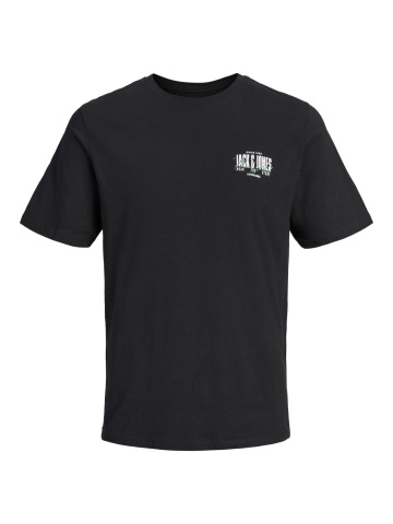 Jack & Jones Tricou barbati la baza gatului, din bumbac, Regular Fit, JJAERO, Negru - Img 6