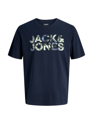 Jack & Jones Tricou cu decolteu la baza gatului, baieti, imprimeu cu logo, Regular fit, Bleumarin inchis - Img 8