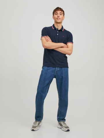 Jack & Jones Tricou polo barbati, Slim fit cu guler contrast, Bleumarin inchis - Img 6