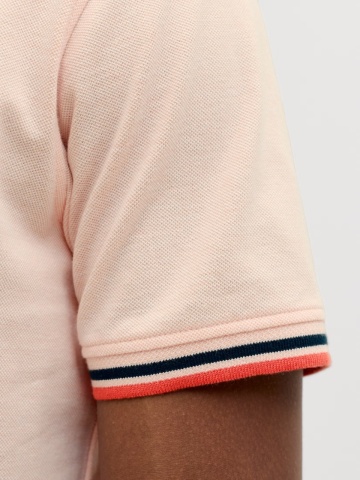 Jack & Jones Tricou polo barbati, Slim fit cu guler contrast, Piersica - Img 5