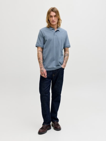 Jack & Jones Tricou polo Basic, Slim Fit, din bumbac, Albastru - Img 6