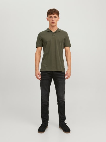 Jack & Jones Tricou polo Basic, Slim Fit, din bumbac, Olive - Img 6