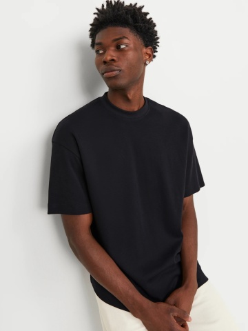 Jack & Jones, Tricou simplu, barbati cu decolteu la baza gatului, Negru - Img 5