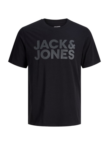 Jack & Jones Tricou simplu, barbati, cu logo, din 100% bumbac, Negru - Img 8