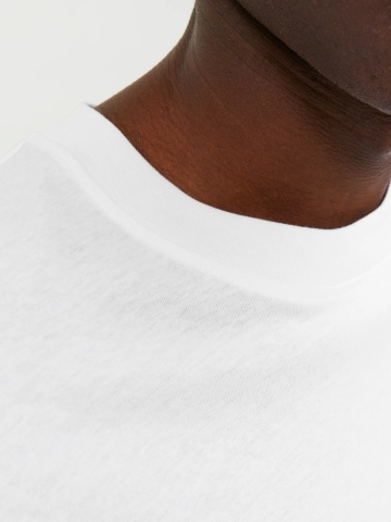 Jack & Jones, Tricou simplu, Bradley, barbati, din bumbac, Relaxed fit, Alb - Img 4