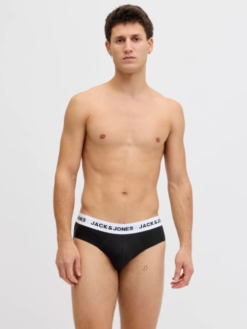 Jack & Jones Underwear barbati, Set 3 perechi de chiloti, banda cu logo, Negru - Img 6