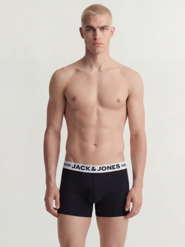Jack & Jones Underwear barbati Set 5 perechi de boxeri, cu talie medie, JACSENSE, Negru - Img 4