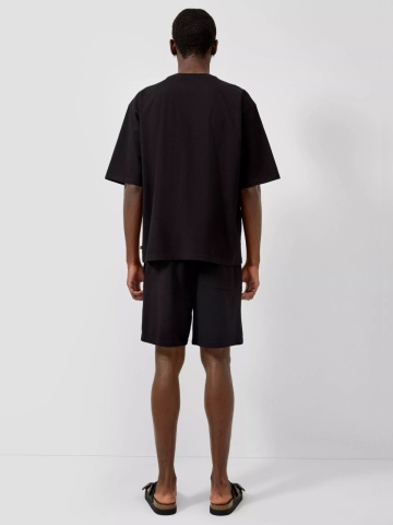 Q/S by s.Oliver Pantaloni scurti de trening barbati, din jerseu gros, cu talie medie, Regular fit, Negru - Img 5